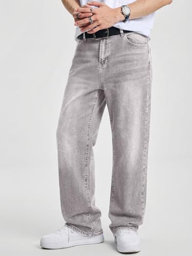 Image of JMIERR Mens Baggy Jeans Wide Leg Y2K Loose Fit Denim Pants | Vintage Relaxed Loose Fit, Stretch, Straight Leg, Skater Streetwear, 5 Pockets, Casual Carpenter Jean, Hip Hop