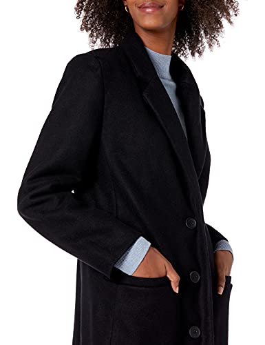 Amazon Essentials Women's Oversized Plush Button-Front Coat, Black, Large - Image 4