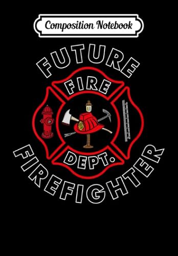 Composition Notebook: Kids Future Firefighter Cute Firefighter for Boys, Journal 6 x 9, 100 Page Blank Lined Paperback Journal/Notebook