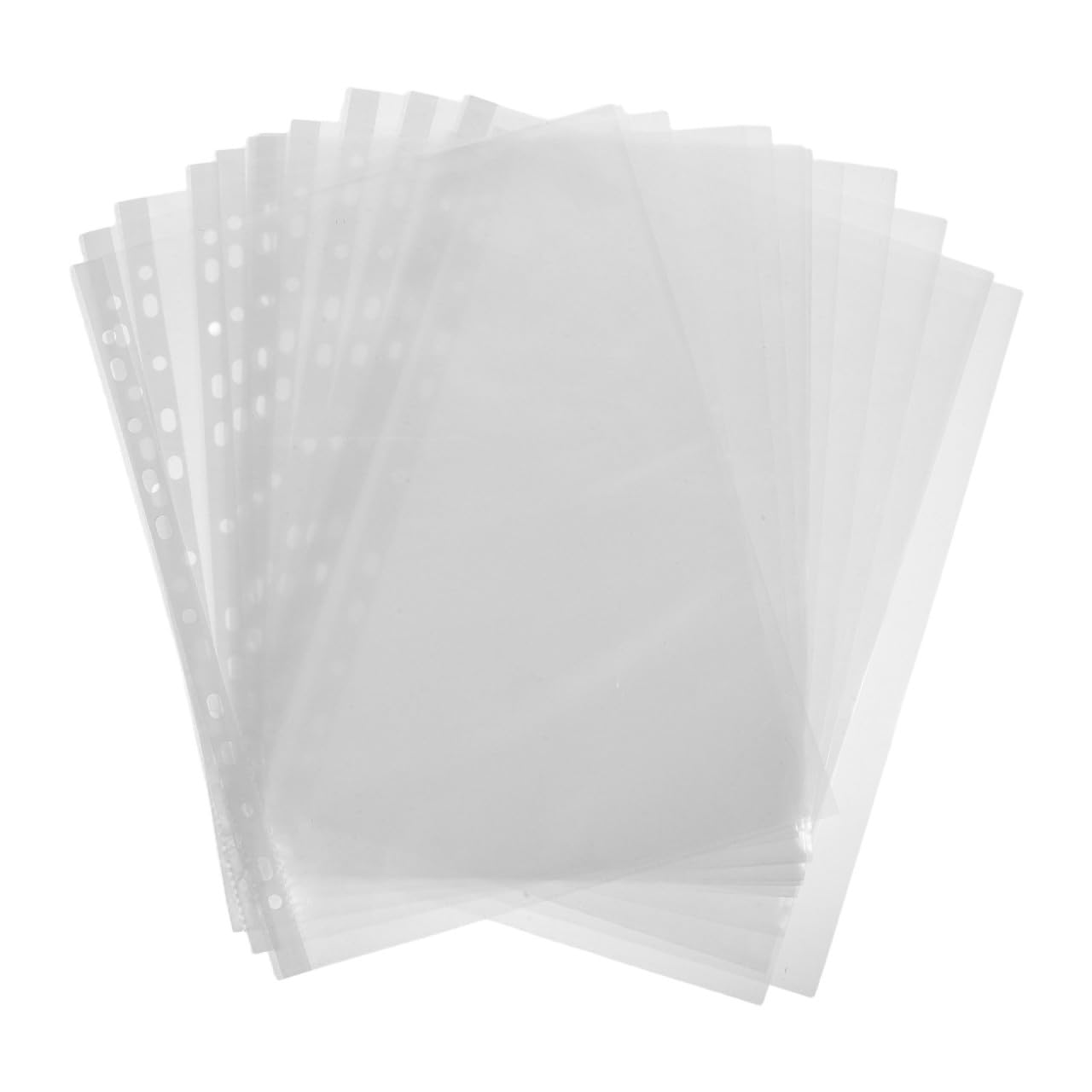 300 Pezzi Buste 11 Fori e Apertura Superiore in Polietilene Trasparente Perforate A4 Compatibili Raccoglitori per Uso Quotidiano e Riunioni Professionali
