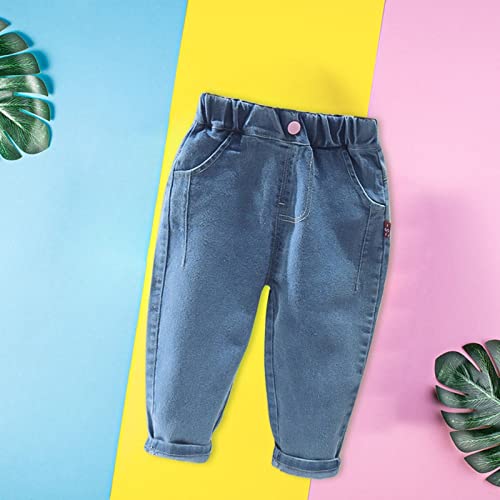 Calças quentes meninas e outono estilo coreano roupas infantis primavera moda jeans primavera calças