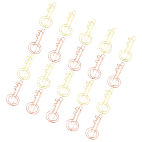 HORIALENCE 20pcs Metal Document Clips Key Shaped Creative Paper Clips