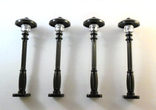 4 St?ck City Laterne mit Lampenschirm 3x3 Noppen in Schwarz. Neuware ohne Originalverpackung. - Lego - Immagine 1