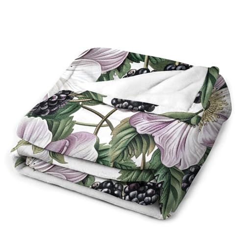 Couverture personnalisée fleurs et mûres pour lit et canapé - 4