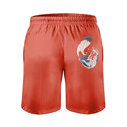 Ktewqmp Zomer zwembroek Japanse kraan en golven mannen zwembroek zwemmen shorts mannen met zakken oversized - Image 4