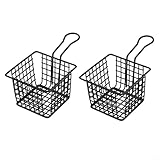 2 Stück Pommeshalter, Pommes Korb, Eisen, Pommes Körbchen, Pommes Ständer, für Servieren von Snacks Kochgeräte
