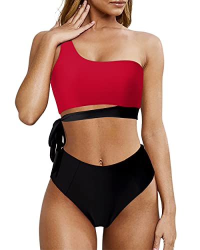 Image of MOOSLOVER Women Leopard High Waisted Bikini Criss Cross Push Up Two Piece Swimsuits