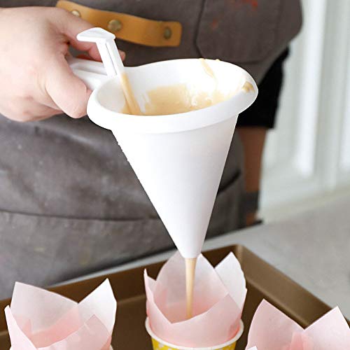 FBGood - Embudo para pasta de glaseado con crema – Dispensador de pasta de azúcar para crema, salsa dosificación, embudo en salsa (blanco) FBGood - Embudo para pasta de glaseado con crema – Dispensador de pasta de azúcar para crema, salsa dosificación, embudo en salsa (blanco)