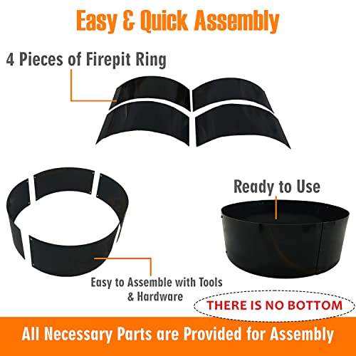 Febtech Fire Rings For Outdoors Heavy Duty – Fire Pit Ring 60 Inch – Fire Pit Insert Round Diy Fire Pit Liner - Above Or In-Ground Fire Ring For Outdoor Garden Patio Camping Bonfire #TOP3