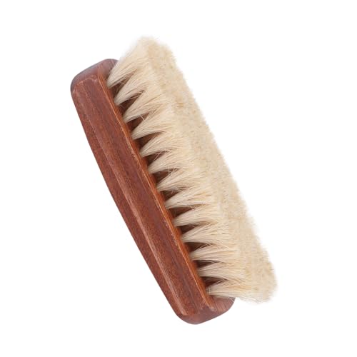 UKCOCO Cepillo para Zapatos de Cerdas de Pelo de Caballo con Mango de Madera Cepillo Multifuncional para Limpieza Pulido y Eliminación de Polvo Mediano Portátil y Duradero