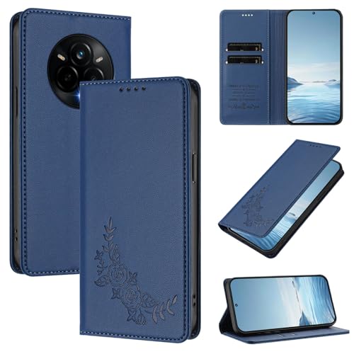 �X�}�z�P�[�X �Ή��@�� for Realme 14 Pro 5G,�Ή��@�� for Realme Narzo 80 Pro 5G�yRFID�u���b�N�z�y�J�[�h�z���_�[�t�����z �}�O�l�b�g�J�� �X�^���h�@�\�t���z�X�}�z�P�[�X Blue