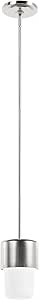 Hunter - Station 1-light Brushed Nickel, Mini Pendant Light, Dimmable, Cylinder Shaped, for Bedrooms, Kitchens, Dining, Living Rooms - 19278