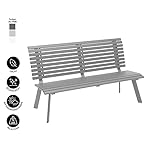 Patioco Gartenbank London 2-Sitzer Aluminium Grau