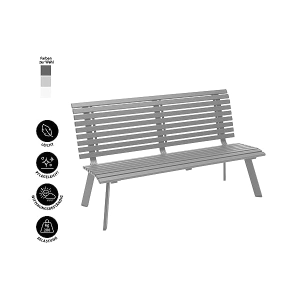 Patioco Gartenbank London 2-Sitzer Aluminium Grau