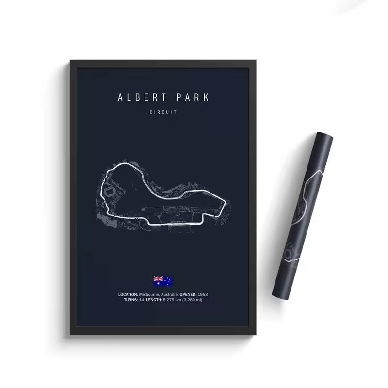 Designful F1 Circuit Track Canvas Wall Art Poster Formula 1 Motorsport Racing Wall Décor Gift Unframed