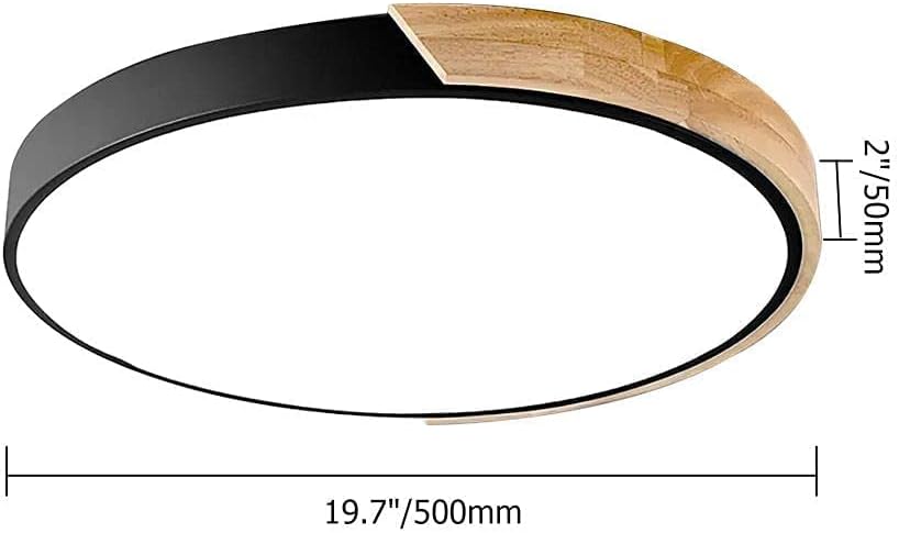 70% оƒƒ Dіѕсоunt Jinzhuo Modern 15.7 Inch Black LED Drum Shaped Wood 1-Light Flush Mount Remote Control Dimmable Ceiling Light Fixture, Metal Acrylic