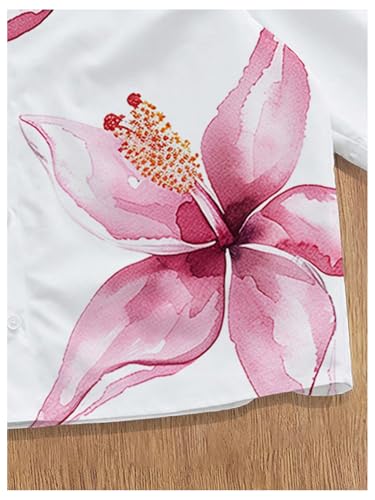 Men's Floral Button Down Shirts Short Sleeve Casual Collared Oversized Shirts Streetwear3