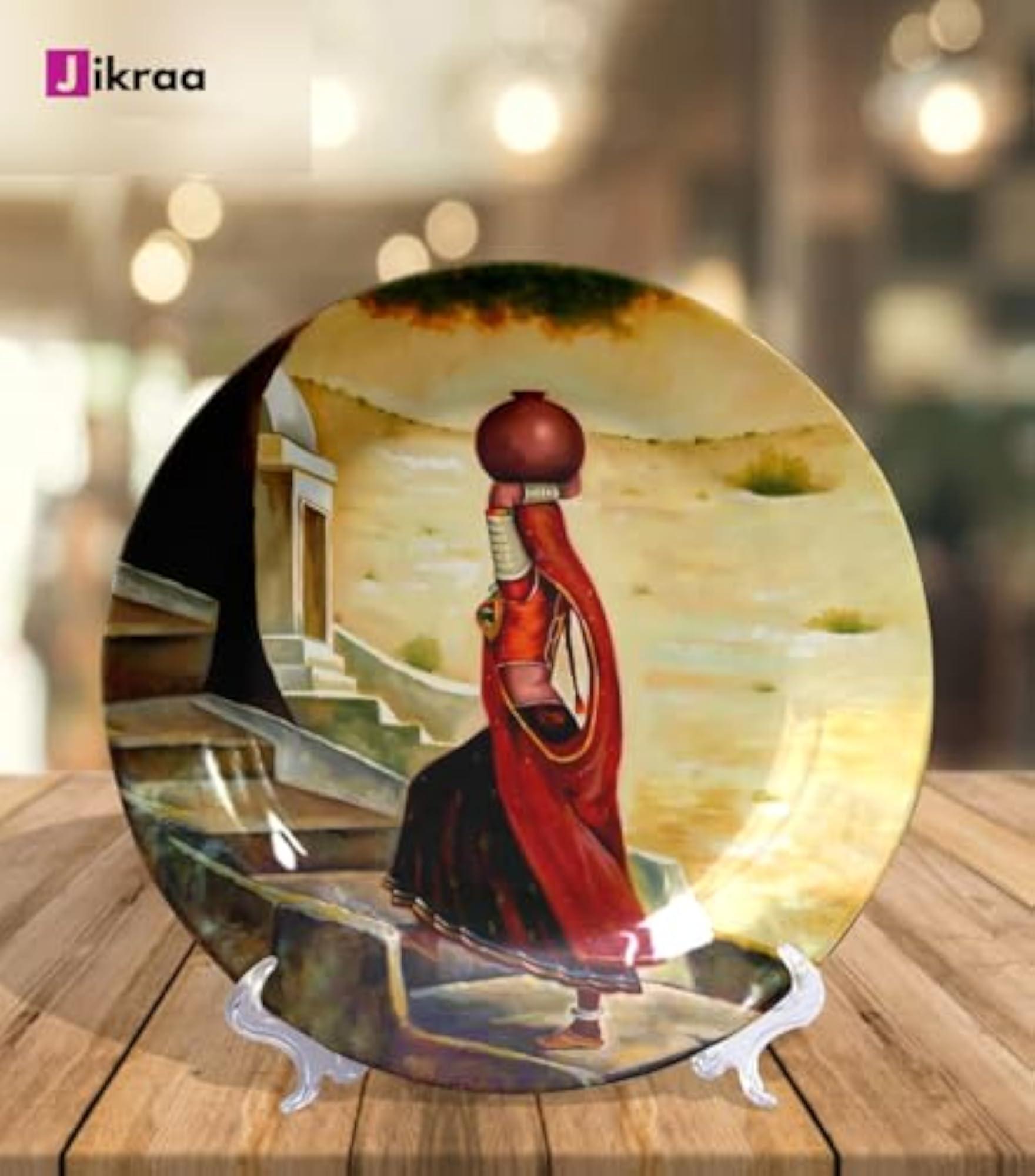 Rajasthani Art Ceramic Decorative Wall Plate, Home Decor