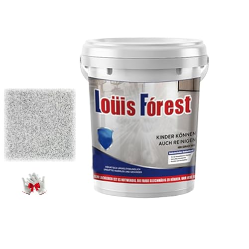 EDAT Mereoo Epoxy Floor Paint, High-Gloss Marble Effect Epoxyfloors Coating, Non-slip Waterproof epoxysand floorpaint for concrete(White hemp gray)