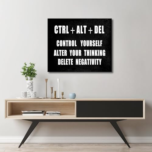Tableau motivationnel CTRL+ALT+DEL pour decoration de bureau moderne