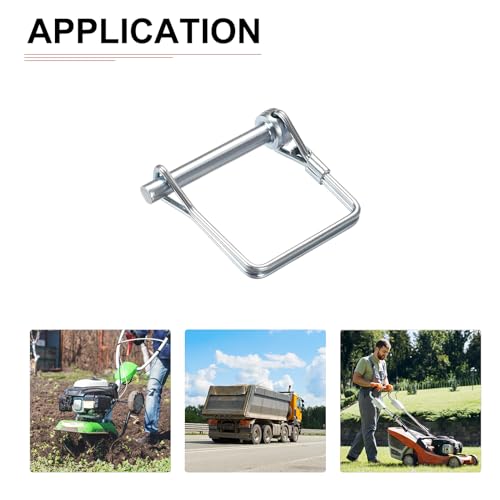 DTGN 5mm x 40mm (DxL) Wellenverriegelungsstift - 2er Pack - Gut für landwirtschaftliche Anhänger Rasen - Karbonstahl Vierkant-Anhängerkupplungsstift - Silberton