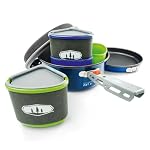 GSI Outdoors Bugaboo Backpacker Cookset, 2L Pot, 8 in Ceramic Frypan