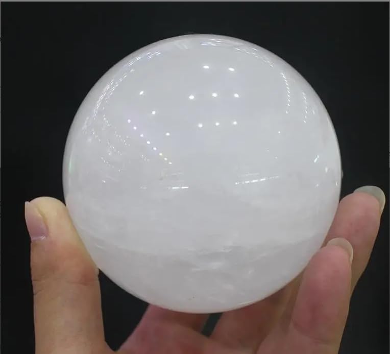 VEKETE Energie-Edelstein,Natürlicher Klarer Bergquarz,Kristallkugel,Meditation,Reiki,Magische Kugel Für Heimdekoration,7cm