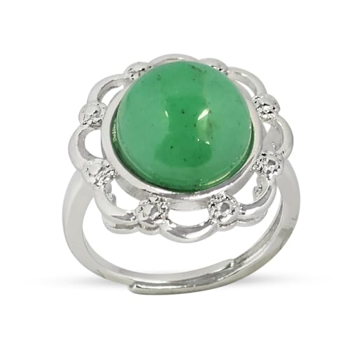 Image of Reiki Crystal Products Natural Original AAA Adjustable Green Jade Ring Genuine Gemstone Ring for Women