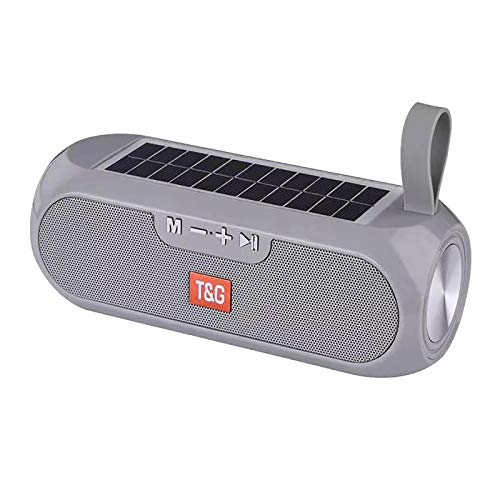 ELLENNE Altavoz Bluetooth con carga solar 10 W altavoz WiFi TG182 (gris)