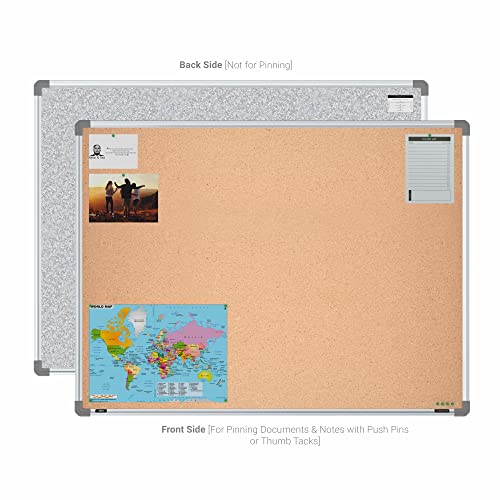 Image of Scholar Art Metis 3x4 Feet Cork Board for Study Table & Kids Room | High Strength Natural Cork + High Density Soft Board for Pinning Photos, Sticky Notes & Reminders