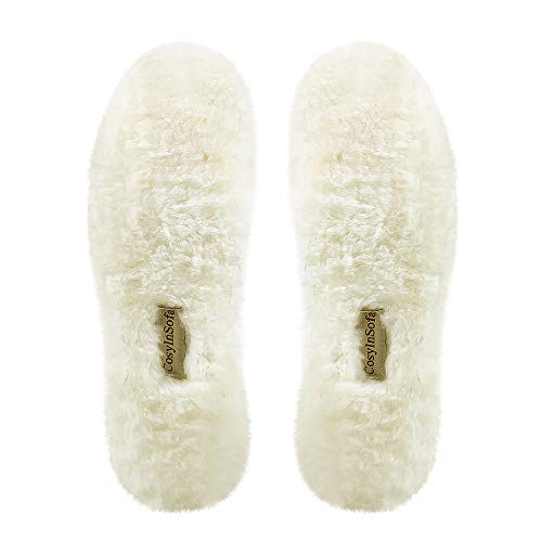 Plantillas de piel de oveja,Plantilla de Lana de Cordero Invierno Plantilla Térmica Para las Botas de Nieve Australia plantillas de oveja (40EU, Blanco)