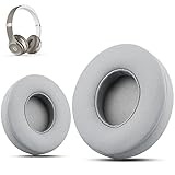 Picture of Krone Kalpasmos Earpad Replacement for Beats Solo 2 & 3 Wireless/Wired Headphone, Ear Cushion Premium Protein Leather Memory Foam with Kits, Superb Comfortable Easy to Install – Silver