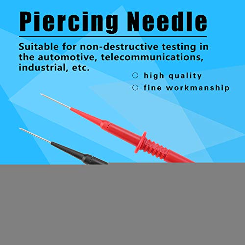 Image of Yoidesu 2Pcs P5008 Test Probe,Fully Insulated Quick Pierce Testing Clips Needle,Black Red Banana Socket Connection Wire Multimeter Testing Probes