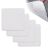 Hxjfnb 4 Stück 10cm*10cm Antirutschmatte für Teppich,Teppich Antirutschunterlage,Teppiche Greifer rutschfest,Teppichgreifer Wiederverwendbare,Anti Rutsch Teppichunterlage für Hartholzböden rutschfest