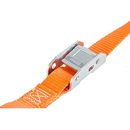 1" x 72" Orange Ratchet and Cam Buckle Tie-Down Straps (2-Ratchet, 2-Cam) - Thumbnail 3
