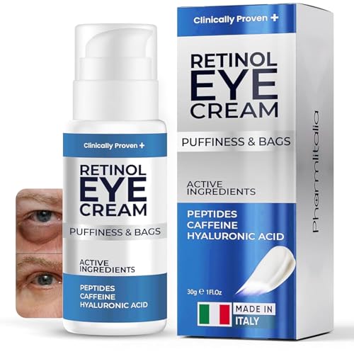 Under Eye Cream for Puffiness and Bags Under Eyes, Eye Bags Treatment for Men & Women - Anti Wrinkle Cream for Dark Circles, Baggy Eyes Treatment for Women with Retinol, Hyaluronic Acid & Caffeine