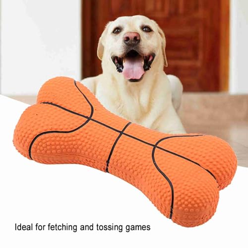 SYH&AQYE Kauspielzeug für Hunde, Quietschendes Latex Hundespielzeug aus Knochen, Schönes Weiches Kauspielzeug für Welpen Zum Apportieren und Werfen von Haustieren Beim Training (Basketball)