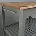 Casual Home Kitchen Island with Solid American Hardwood Top, Slate Gray, 40