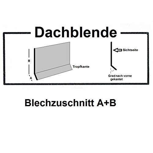 Preisvergleich Produktbild Dachblende 200 cm ( 2000mm) lang Stahl verzinkt anthrazitgrau RAL7016 Dachprofil Abtropfblech Dachblech Kantblech (Z:300 / A:20mm+B:280mm / 20 Grad)