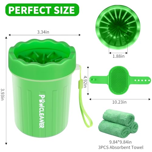 image for Comotech Portable Pet Paw Washer - Silicone Brush with 3 Absorbent Tow