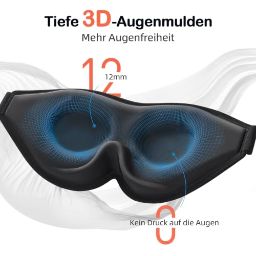 INNELO 3D Schlafmaske für Herren Frauen, Verbesserte für Seitenschläfer – Ansicht 5