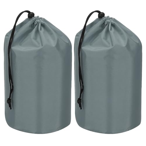 PATIKIL 2Pcs Stuff Sack Waterproof Outdoor Storage Sack 5x10 Light Grey