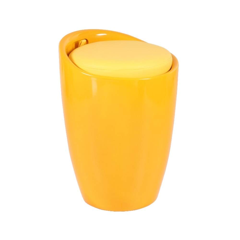 Pouf de rangement coffre jaune repose-pieds et tabouret ottoman