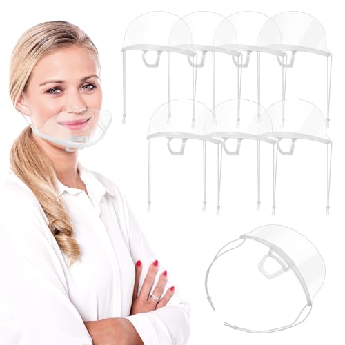 GRIRIW Lot de 8 Masques Buccaux Transparents