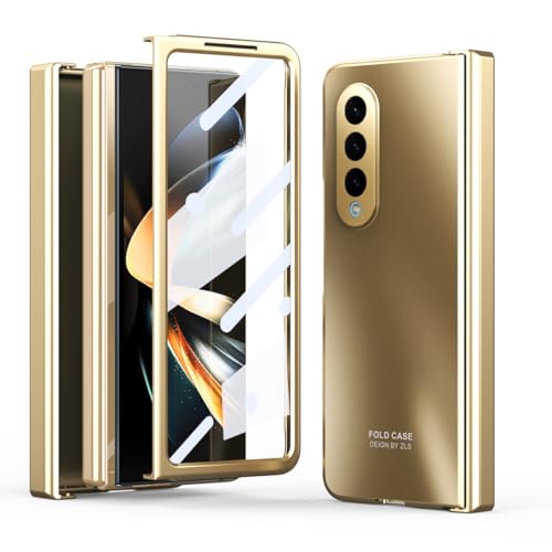 Coque Samsung Galaxy Z Fold 4 5G charnière protection écran antichoc résistante rigide or