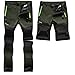 Produktbild SANMIO Herren Wanderhose Zip Off Atmungsaktiv Arbeit Hosen Softshellhose Outdoor Sommer Funktionshose Trekkinghose Entfernbar Schnell Trockend (mit Gürtel) Grün, L