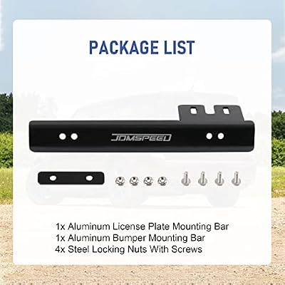 JDMSPEED Black Front Bumper License Plate Mount Bracket Relocator Holder Bar