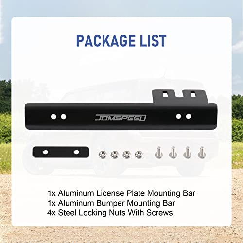 JDMSPEED Black Front Bumper License Plate Mount Bracket Relocator Holder Bar - Thumbnail 6