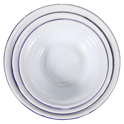 Holibanna 3pezzi Ciotola Smaltata Vintage Ciotola Per Zuppa Smaltata Piccola Multiuso Per Servire Frutta Snack Dessert e Altri Alimenti