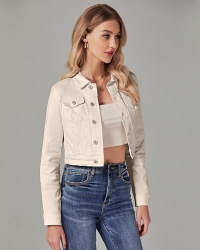 Roskiky Summer Jacket for Women, Light Beige, L - Image 5